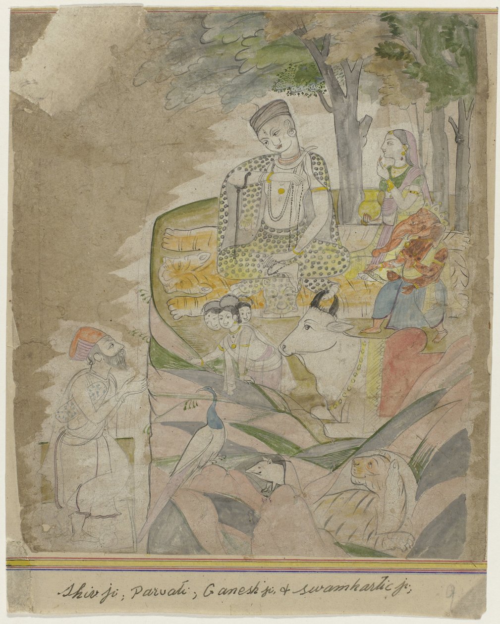 Shiva M Parvati Op Berg autorstwa Anonymous