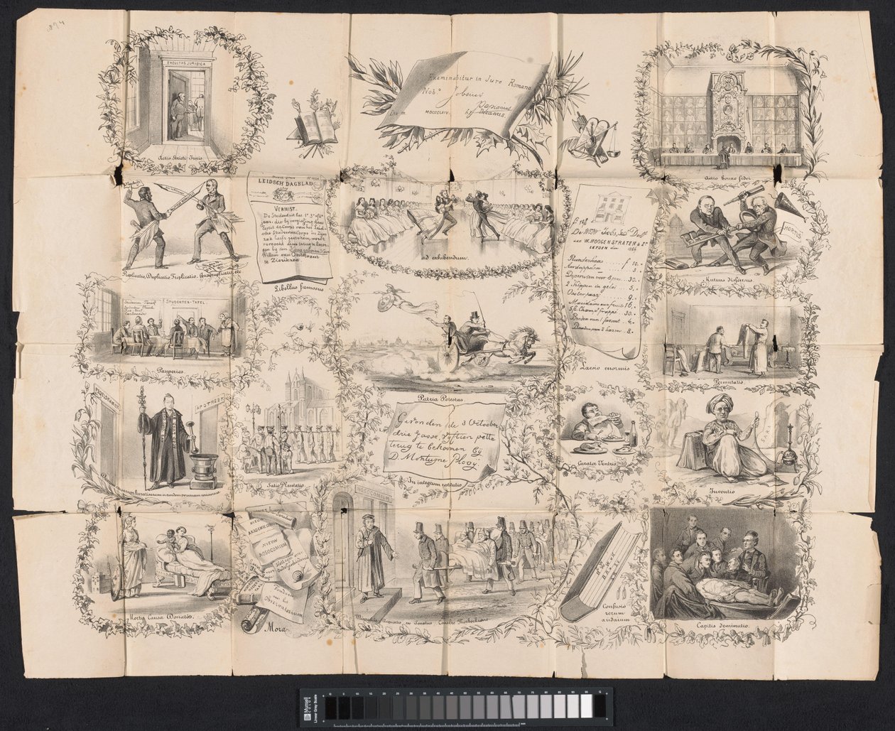 Karykatura w studenckim almanachu Lejdy, 1865 autorstwa Anonymous