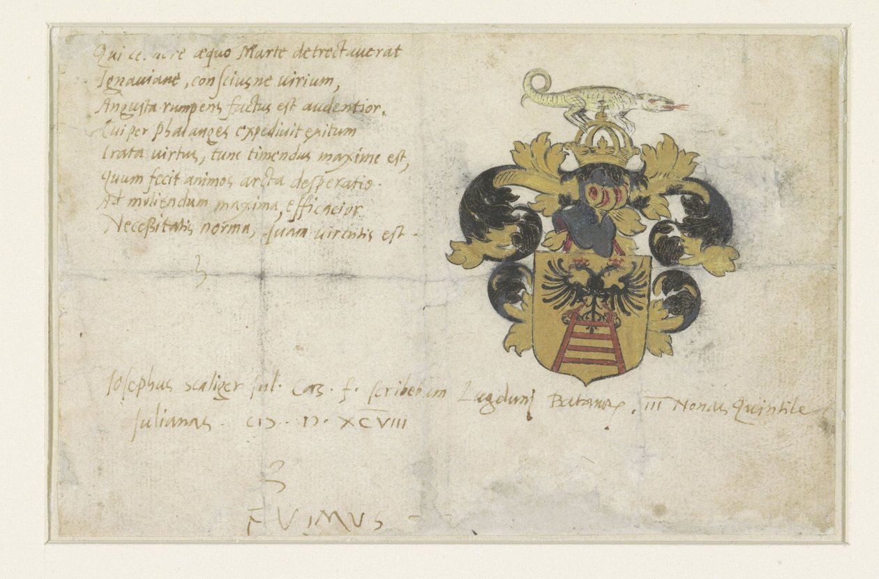 Wapen van Josephus Justus Scaliger autorstwa Anonymous