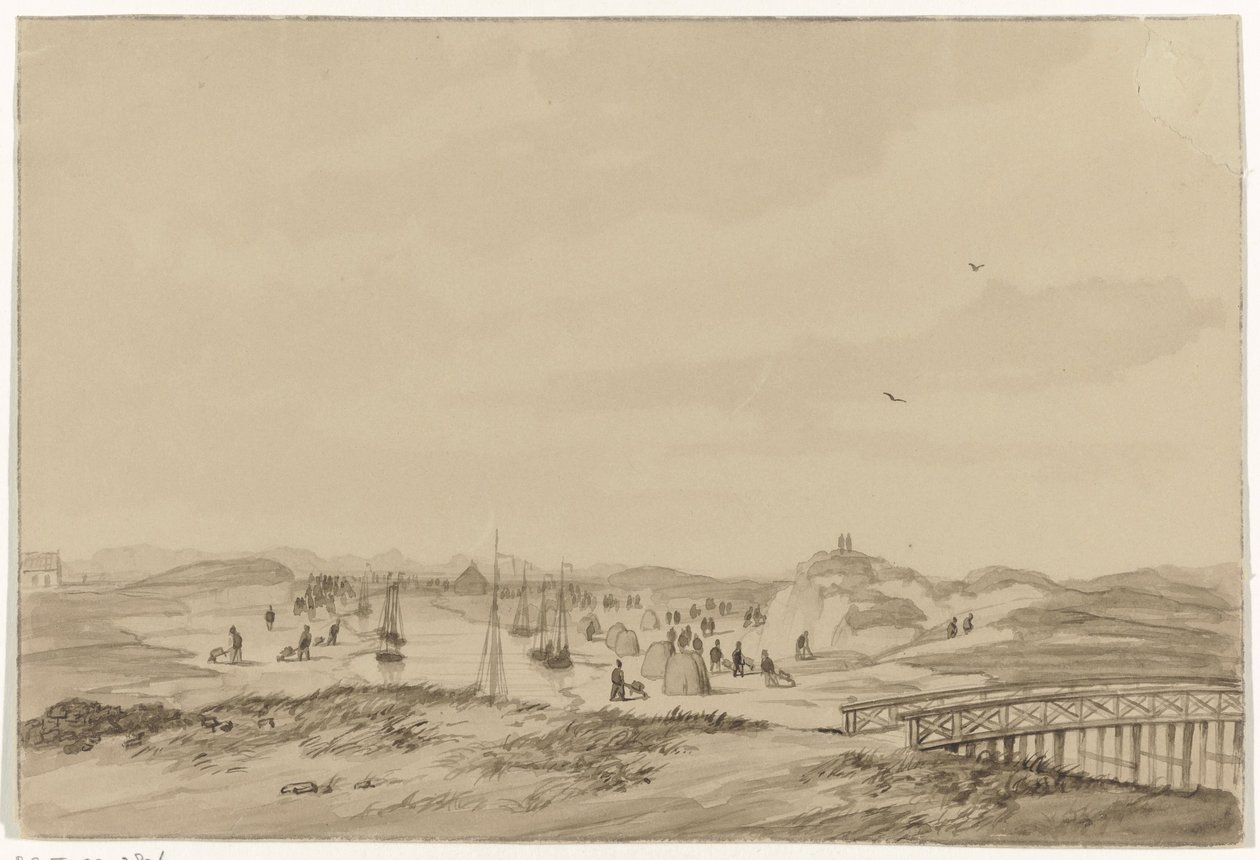 Wydobycie piasku na wydmach w pobliżu Hagi, 1846 autorstwa Anonymous