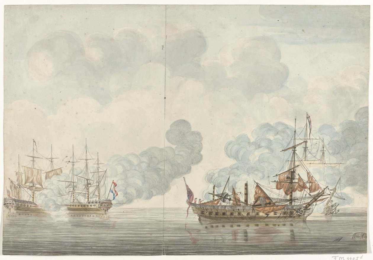 Bitwa morska o Kadyks, 1781 autorstwa Anonymous