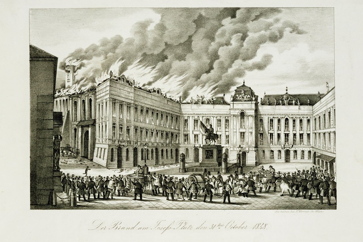 Spalanie Josefsplatz ... autorstwa Anonymous Anonymous