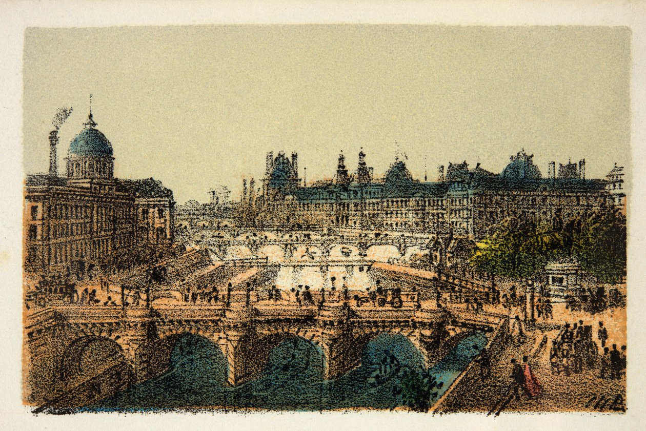 Paryż 1874: Pont Neuf, kolekcja prywatna autorstwa Anonymous Anonymous