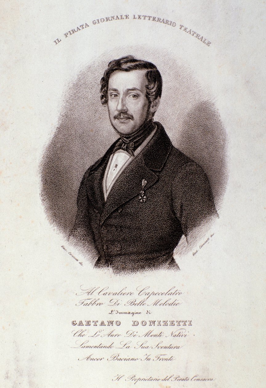 Portret Gaetano Donizettiego (rycina) autorstwa Anonymous Anonymous