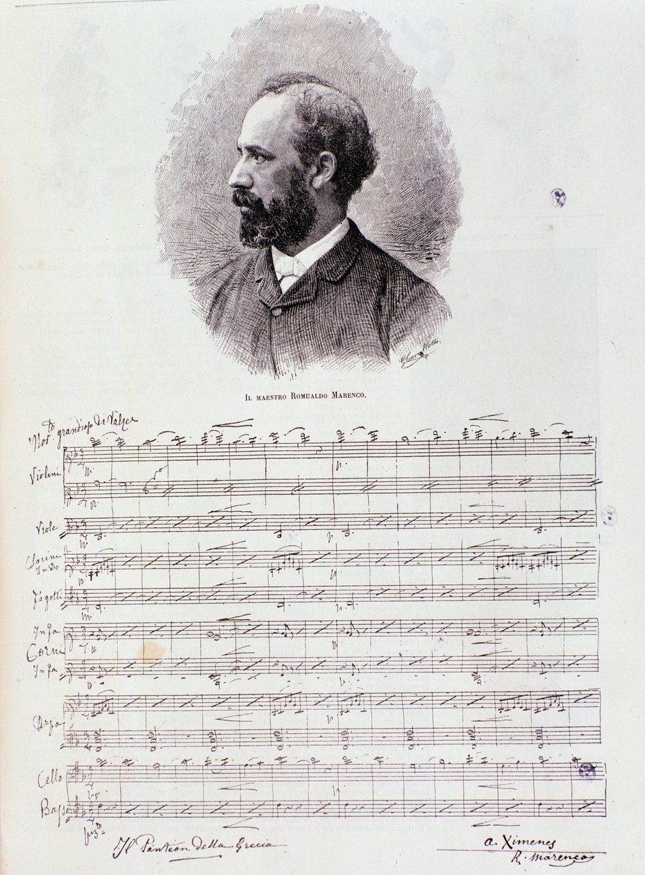 Portret Romualdo Marenco (rycina) autorstwa Anonymous Anonymous