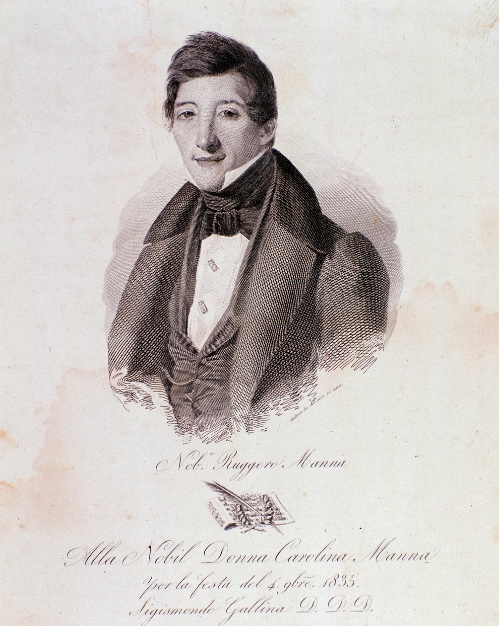 Portret Ruggero Manny (rycina autorstwa Anonymous Anonymous