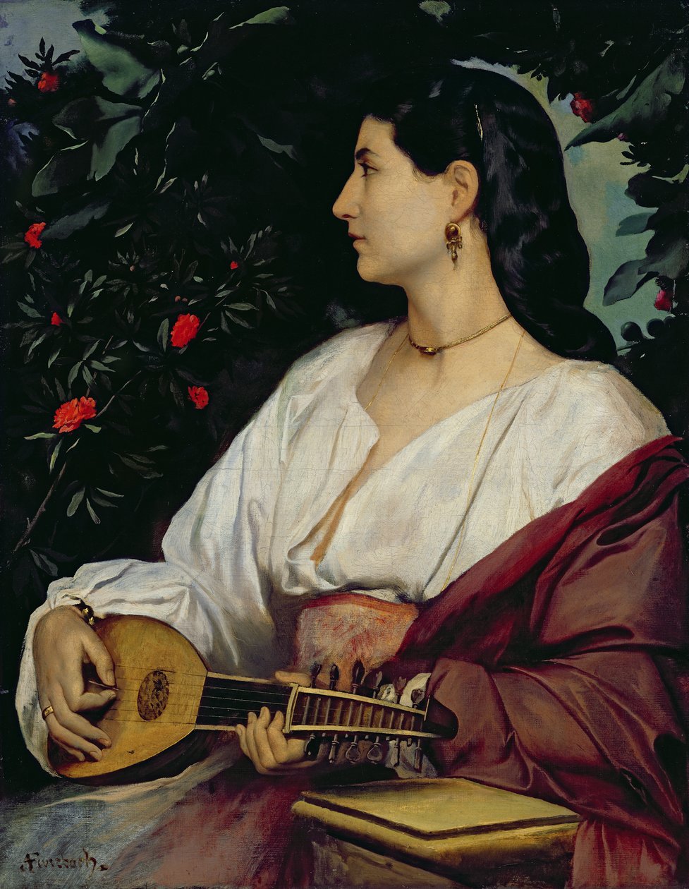 Mandolinista, 1865 autorstwa Anselm Feuerbach