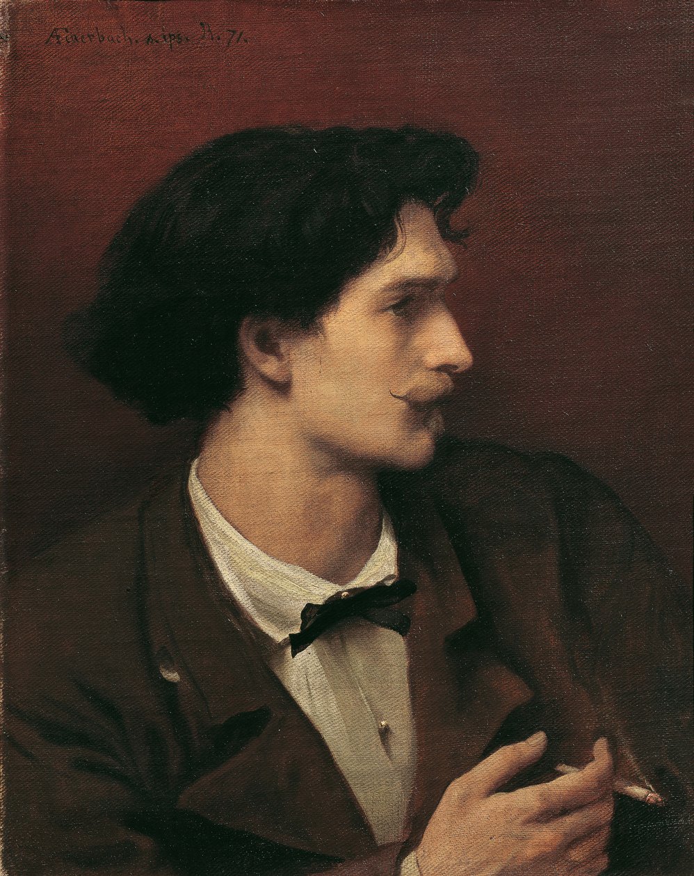 Autoportret z papierosem, 1871. autorstwa Anselm Feuerbach