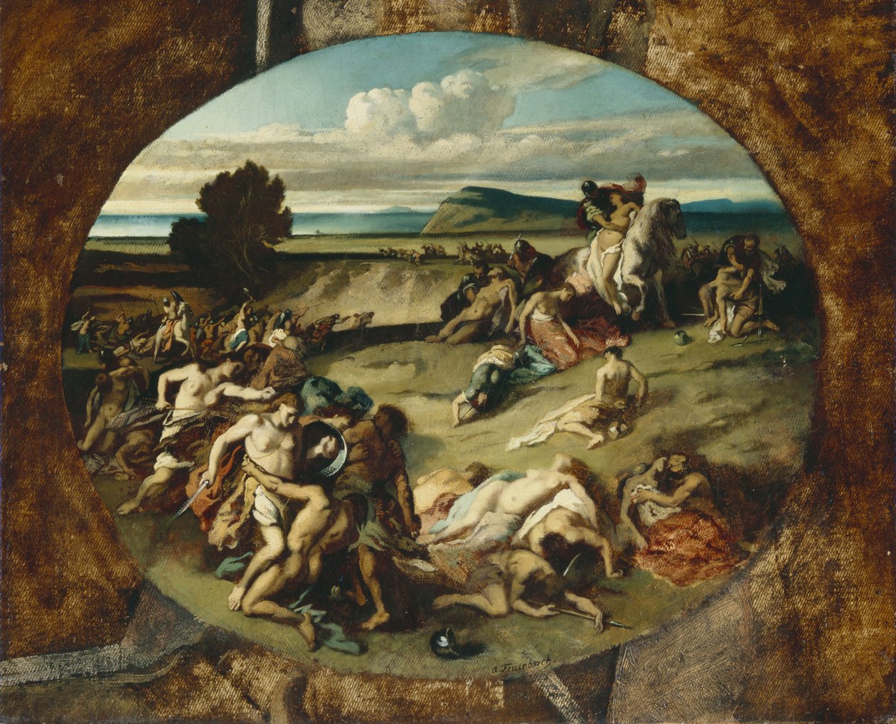 Bitwa Amazonek, 1857 autorstwa Anselm Feuerbach