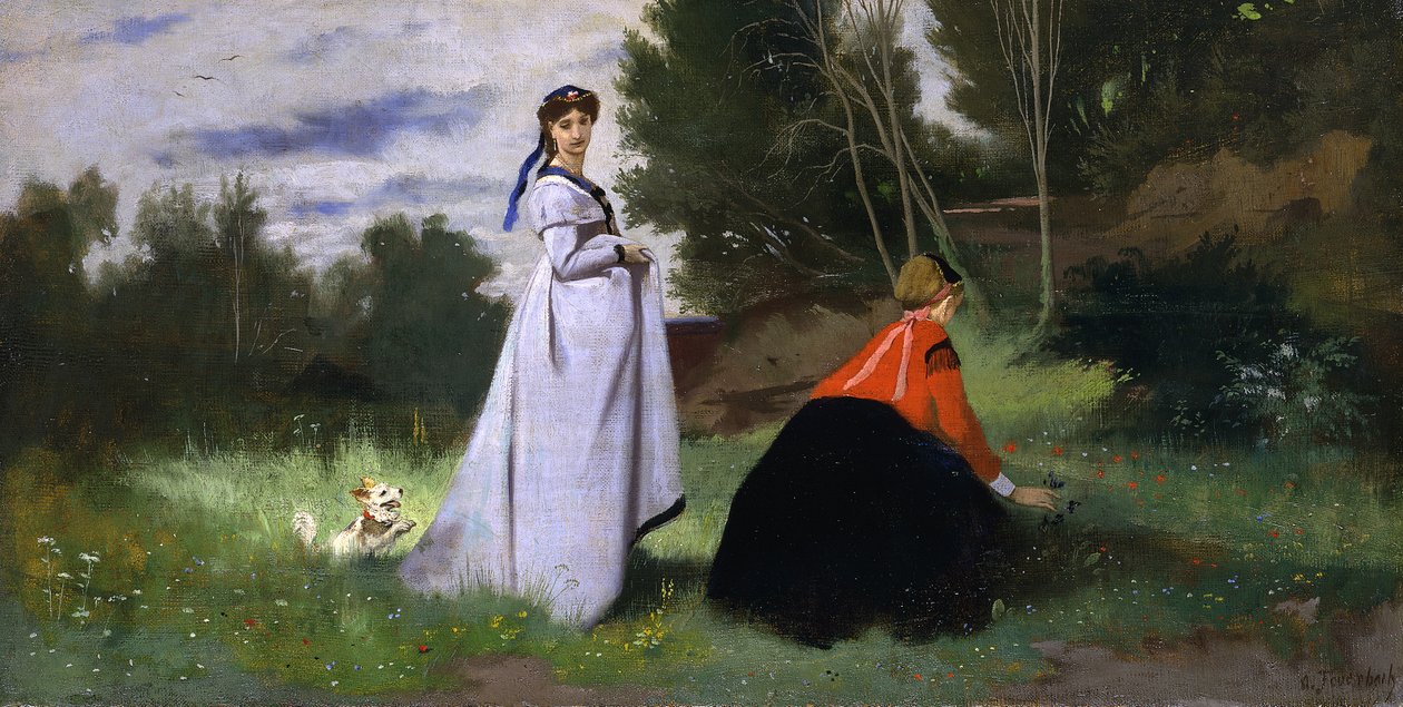 Dwie panie w krajobrazie, 1867. autorstwa Anselm Feuerbach