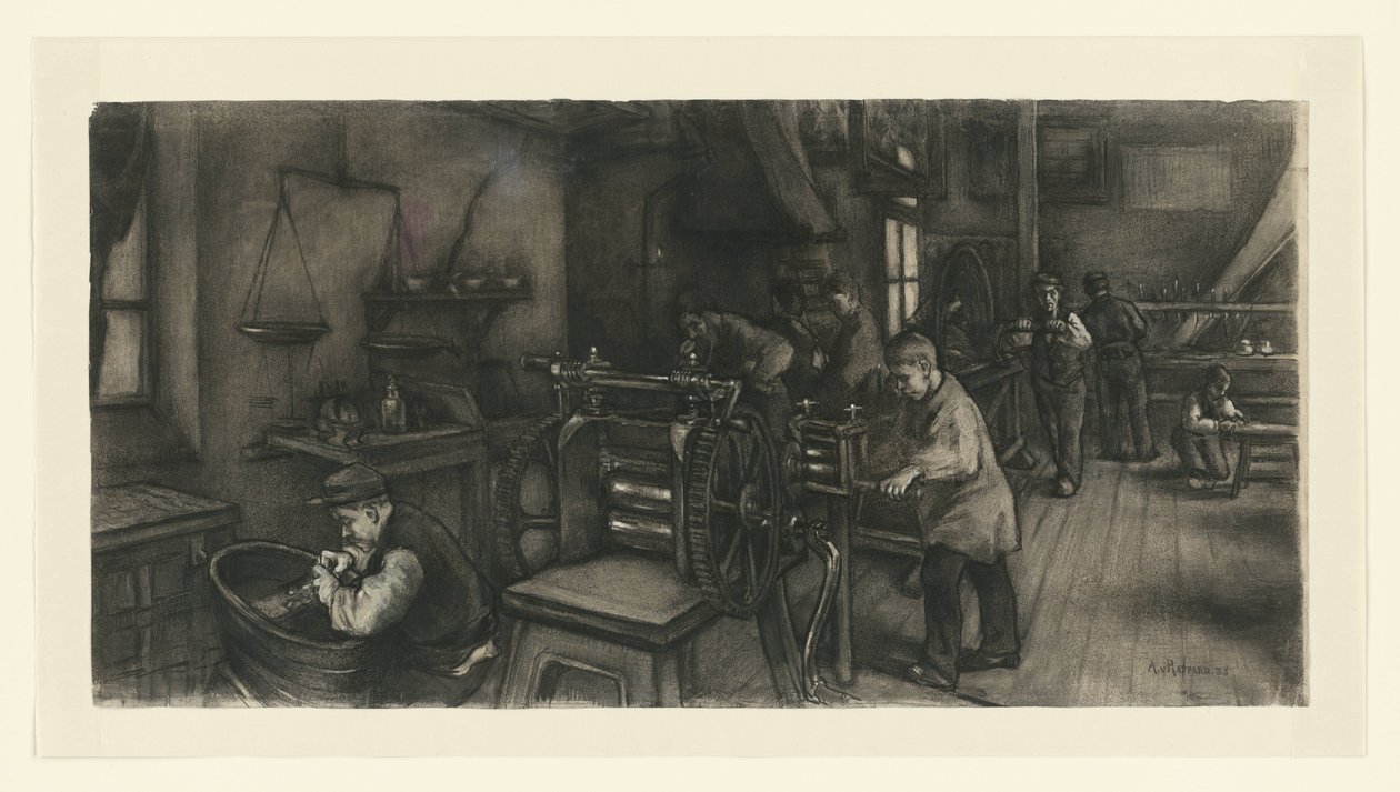 Warsztat w fabryce srebra autorstwa Anthon Gerhard Alexander van Rappard