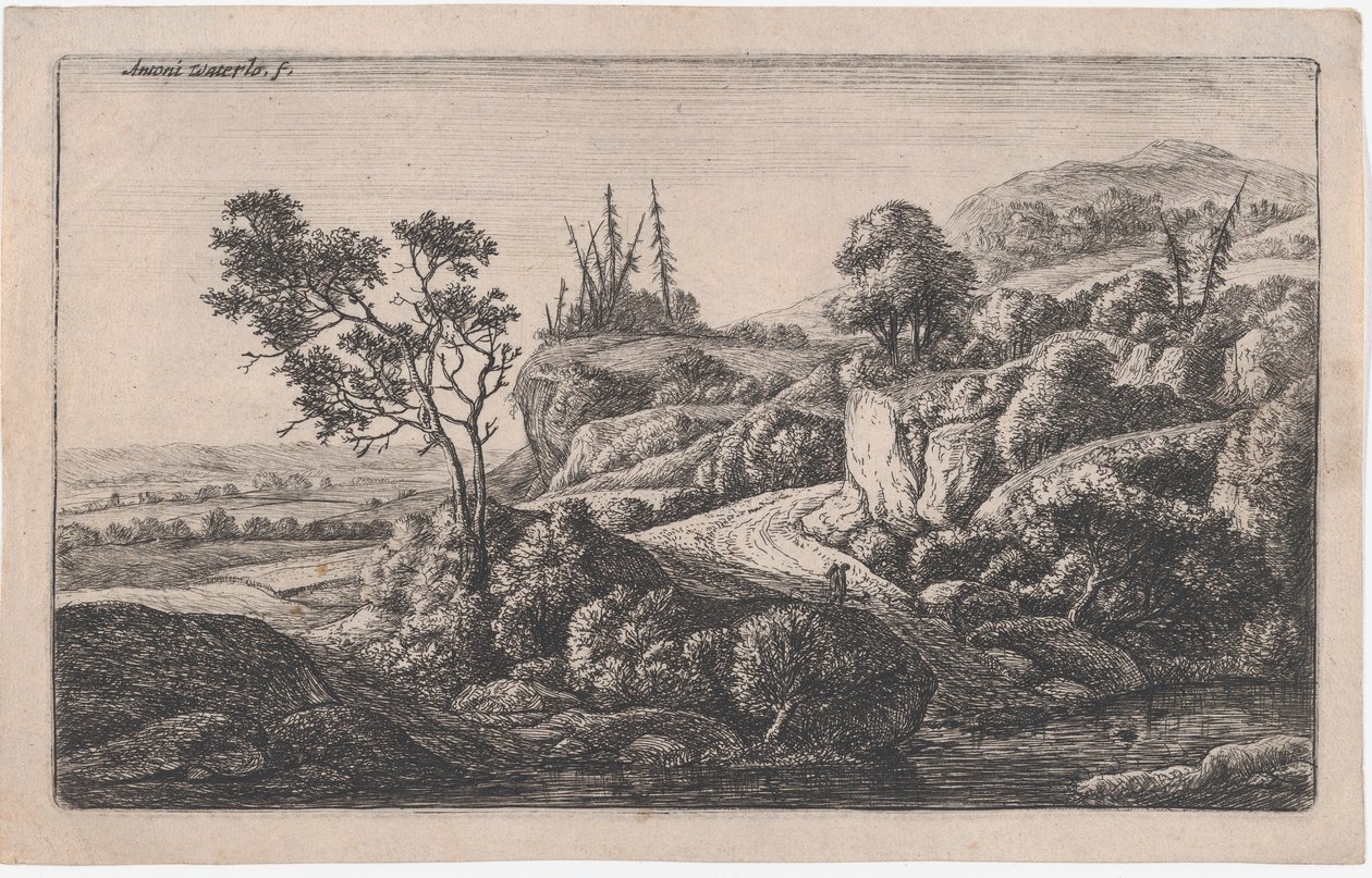 Ścieżki prowadzące do strumienia, XVII wiek. autorstwa Anthonie Waterloo