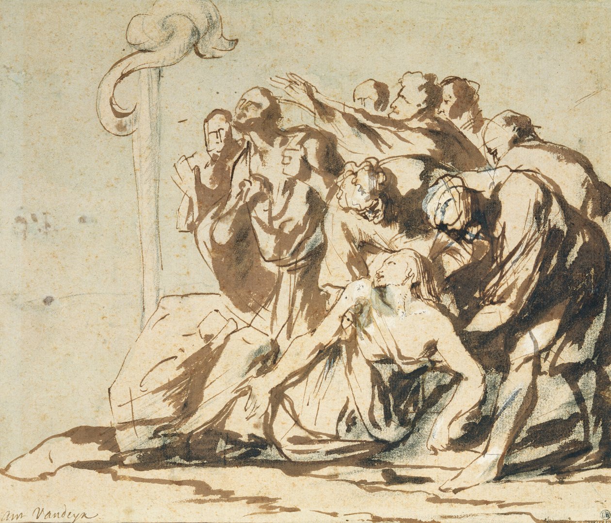 برزن مارپ (قلم او رنګ په کاغذ باندې د چارکول سره) پولی autorstwa Anthony van Dyck