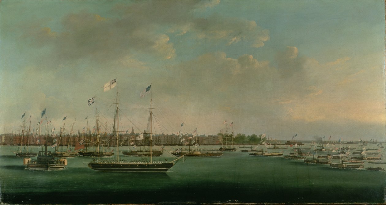 Obchody Kanału Erie, Nowy Jork, 1825 r. autorstwa Anthony Imbert