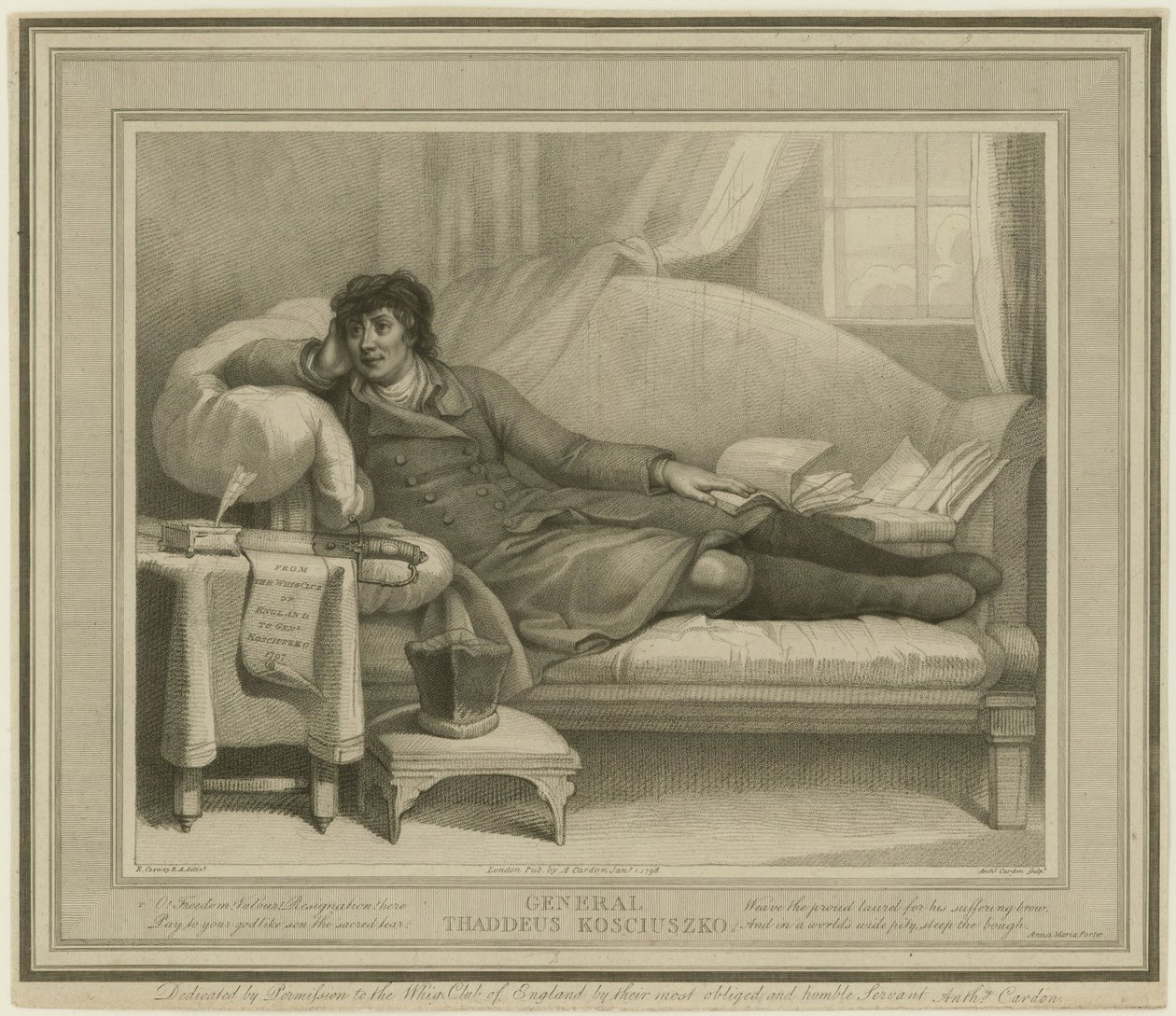 Tadeusz Kosciuszko 1746-1817, 1798. autorstwa Anthony Cardon