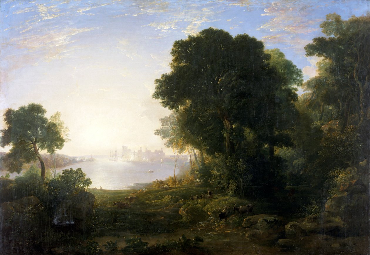 „Zamek Caernarvon”, 1815-1819 autorstwa Anthony Vandyke Copley Fielding