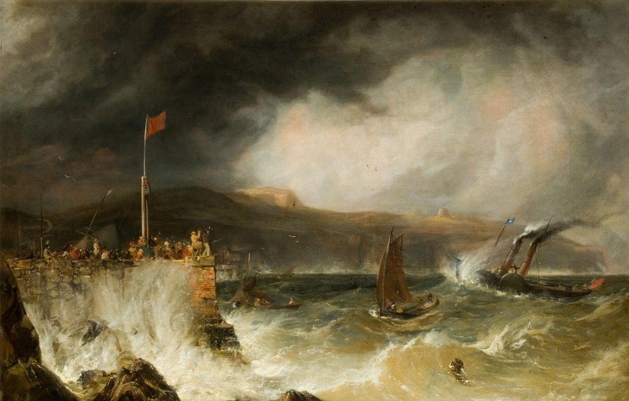 Packet Boat wchodzący do portu, 1855. autorstwa Anthony Vandyke Copley Fielding