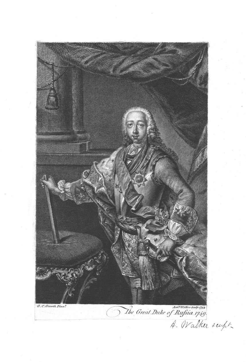 Wielki Książę Rosji, 1749, 1752. autorstwa Anthony Walker