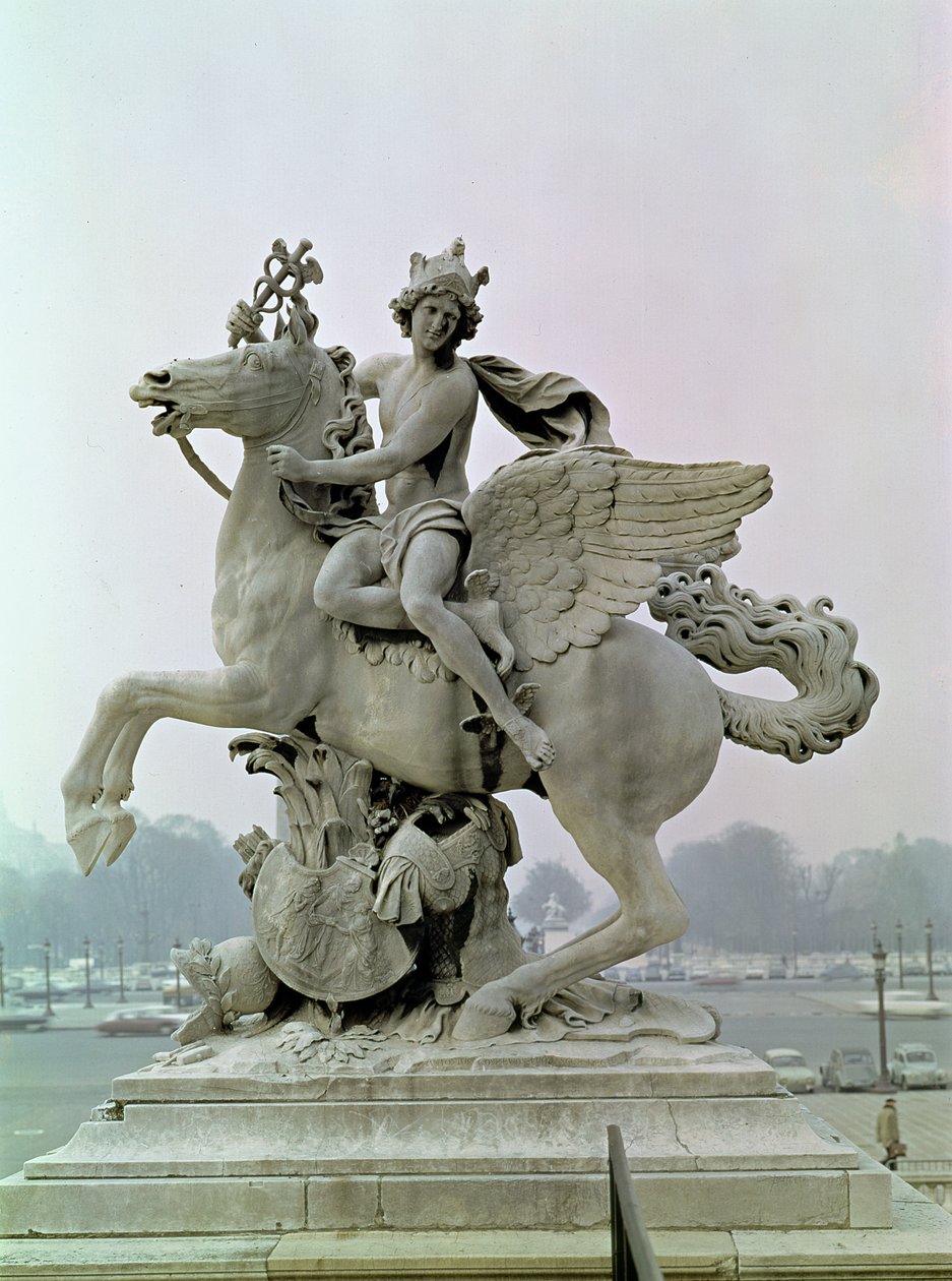 Merkury na Pegazie („Le Cheval de Marly”) 1701-02 (marmur) autorstwa Antoine Coysevox