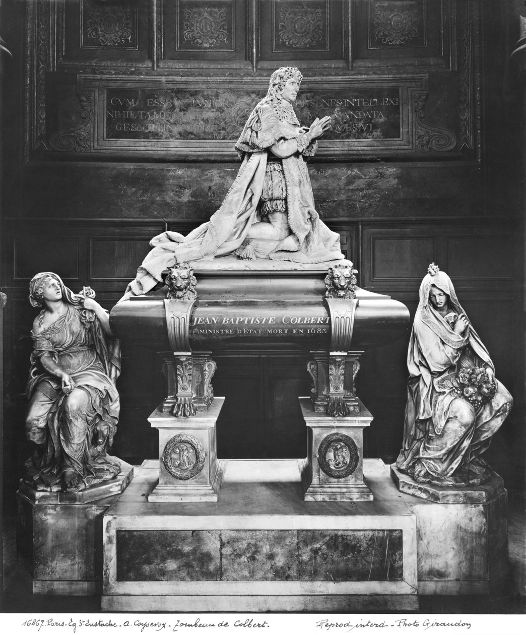 Grób Jean-Baptiste Colbert de Torcy (1619-83), c.1685-1687 (marmur i pozłacany brąz) (patrz także 248118, 248119, 248120, 252768, 252769) autorstwa Antoine Coysevox