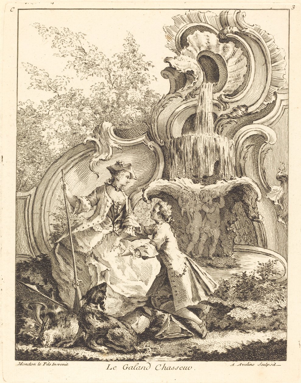 Galand Chasseur, 1736. autorstwa Antoine Aveline