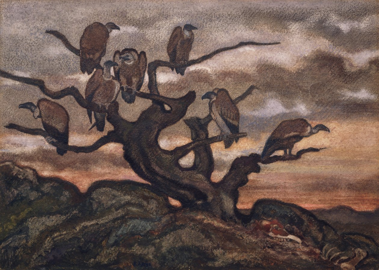 Sępy na drzewie, 1810-75. autorstwa Antoine Louis Barye