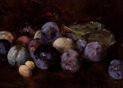 Martwa natura ze śliwkami, 1874 autorstwa Antoine Vollon