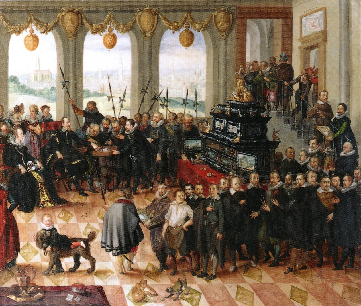 Przekazanie pomorskiego gabinetu artystycznego księciu pomorskiemu Filipowi II autorstwa Anton Mozart