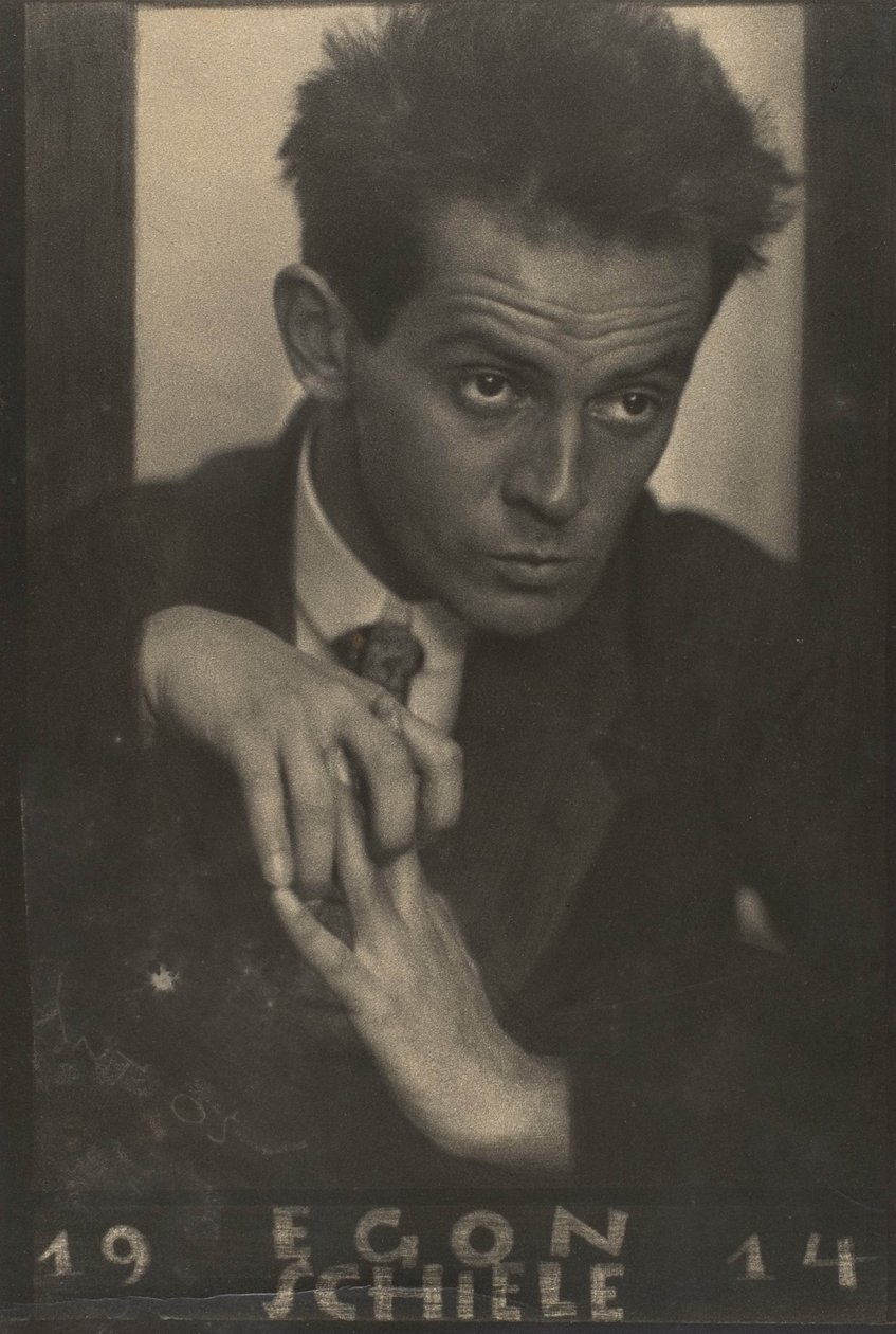 Egon Schiele, 1914 (odbitka żelatynowo-srebrowa) autorstwa Anton Josef Trcka