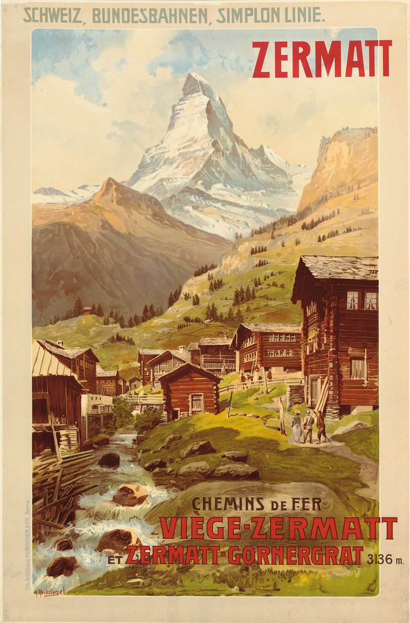 Zermatt, ok. 1900 (kolor lito) autorstwa Anton Reckziegel