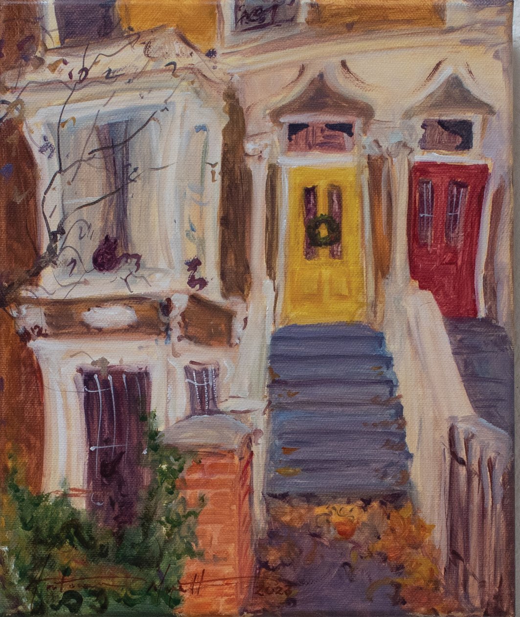 Dragons House, Londyn, 2023 (olej na płótnie) autorstwa Antonia Myatt
