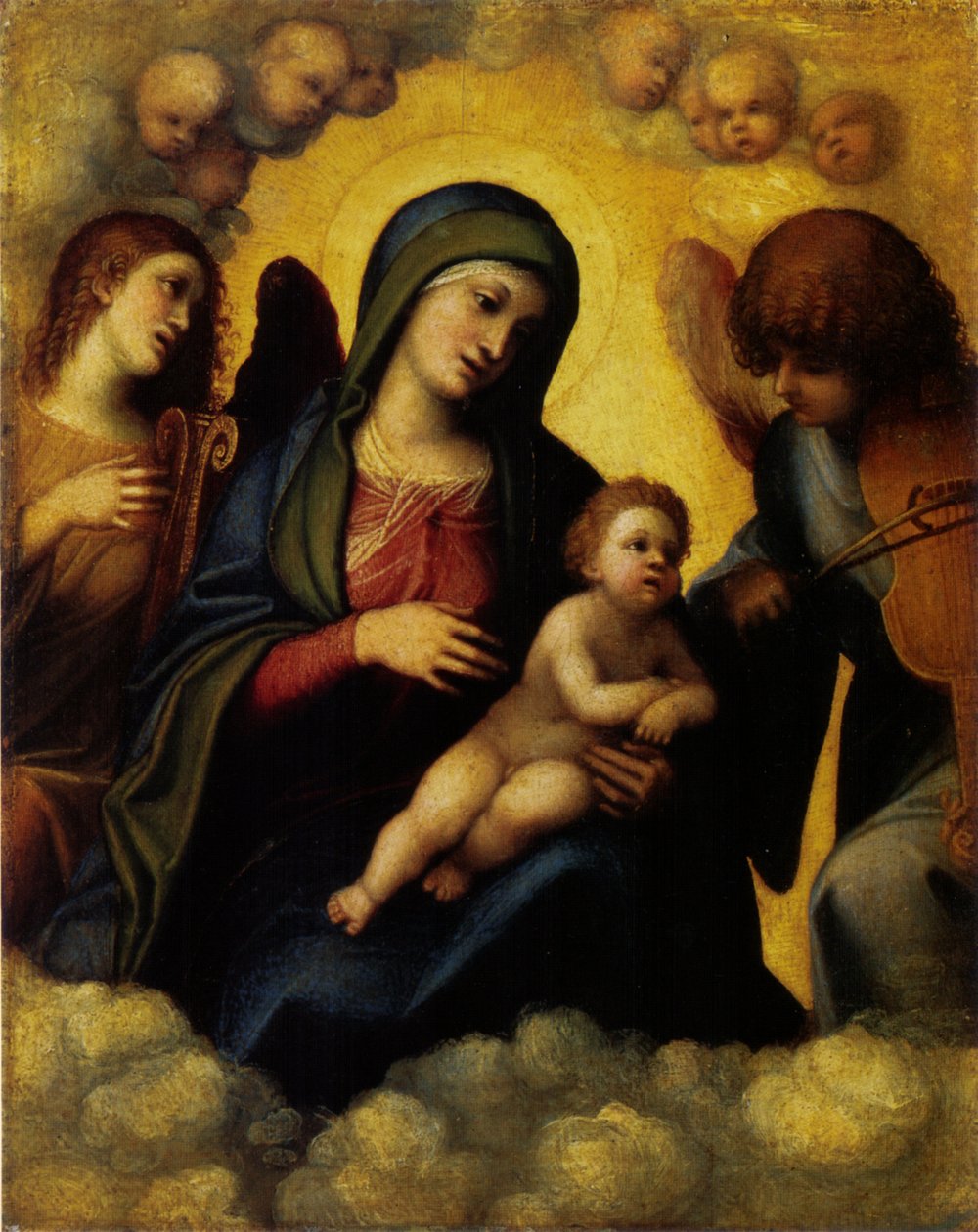 Madonna z dzieckiem i dwoma aniołami muzyków autorstwa Antonio da Correggio