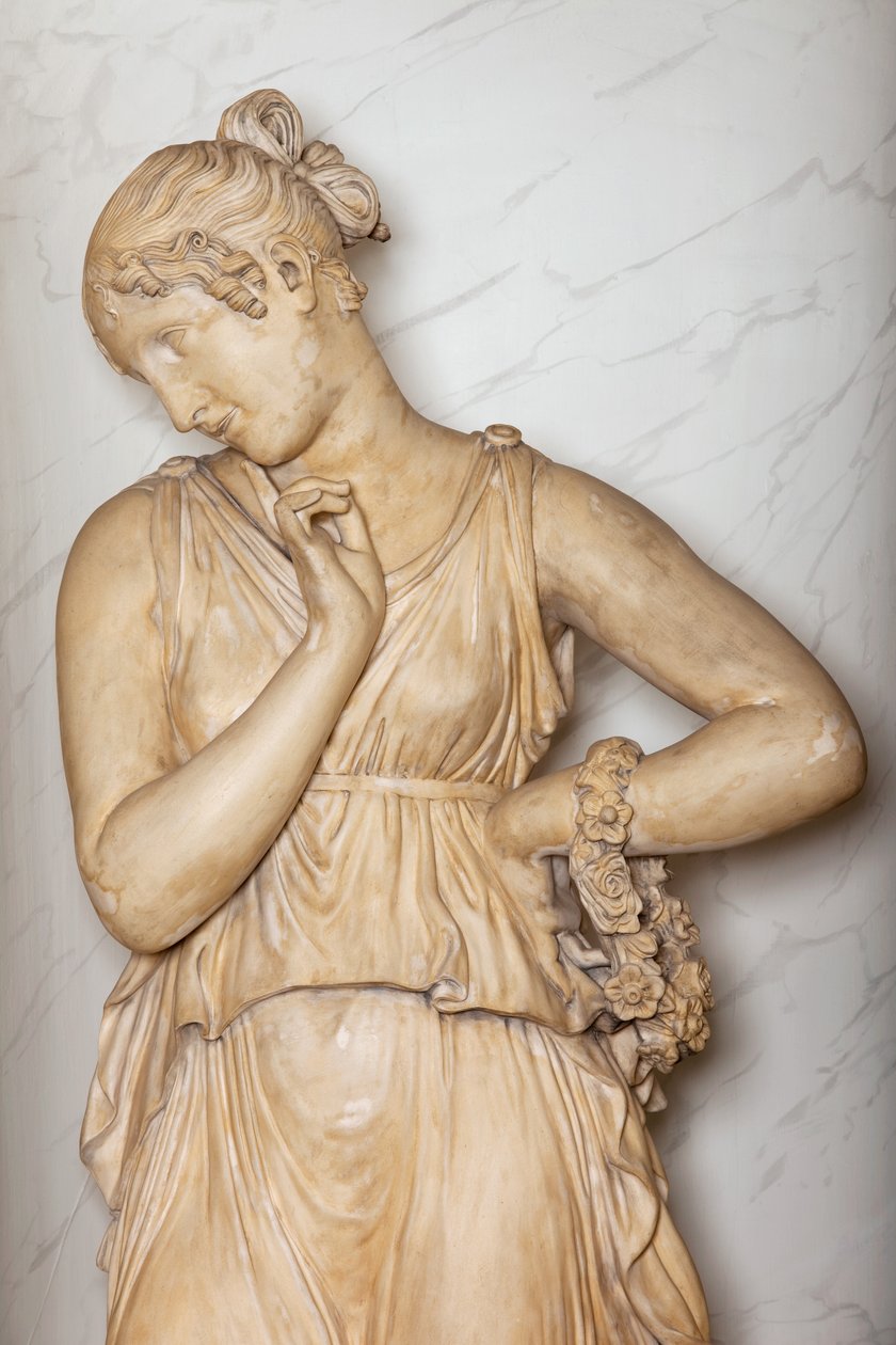 Tancerka z palcem na brodzie (gips) (szczegół) (patrz również 698750) autorstwa Antonio Canova