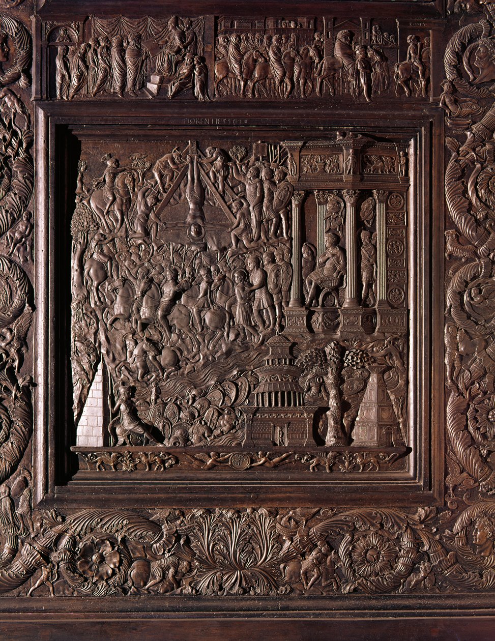 Męczeństwo św. Piotra, fragment drzwi środkowych bazyliki, dekorowany 1439-45 (brąz) (patrz też 247330-247337) autorstwa Antonio Filarete