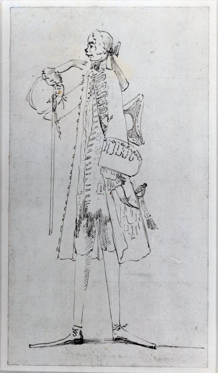 Carlo Maria Broschi, „Il Farinelli” (tusz na papierze) autorstwa Antonio Maria Zanetti
