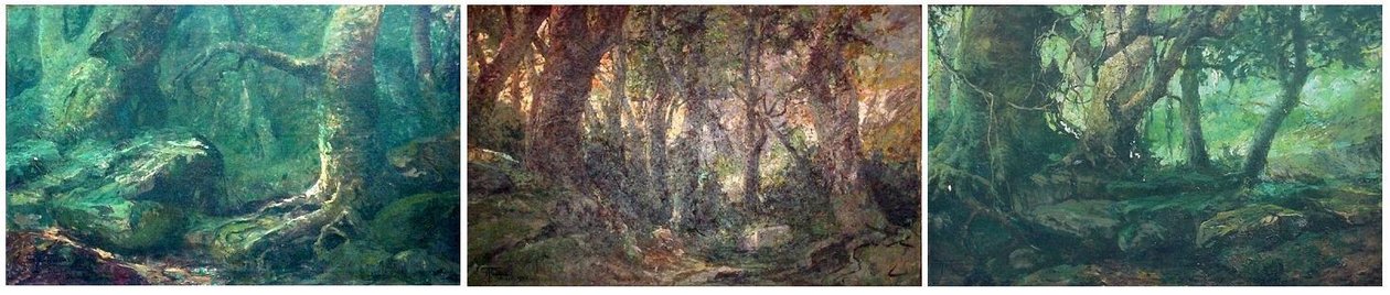  Ojczyzna Tryptyk: Rano, w południe, wieczorem.nPortugues: Terra Natal Triptico:Amanhecer, Meio-Dia, Entardecer.n autorstwa Antonio Parreiras