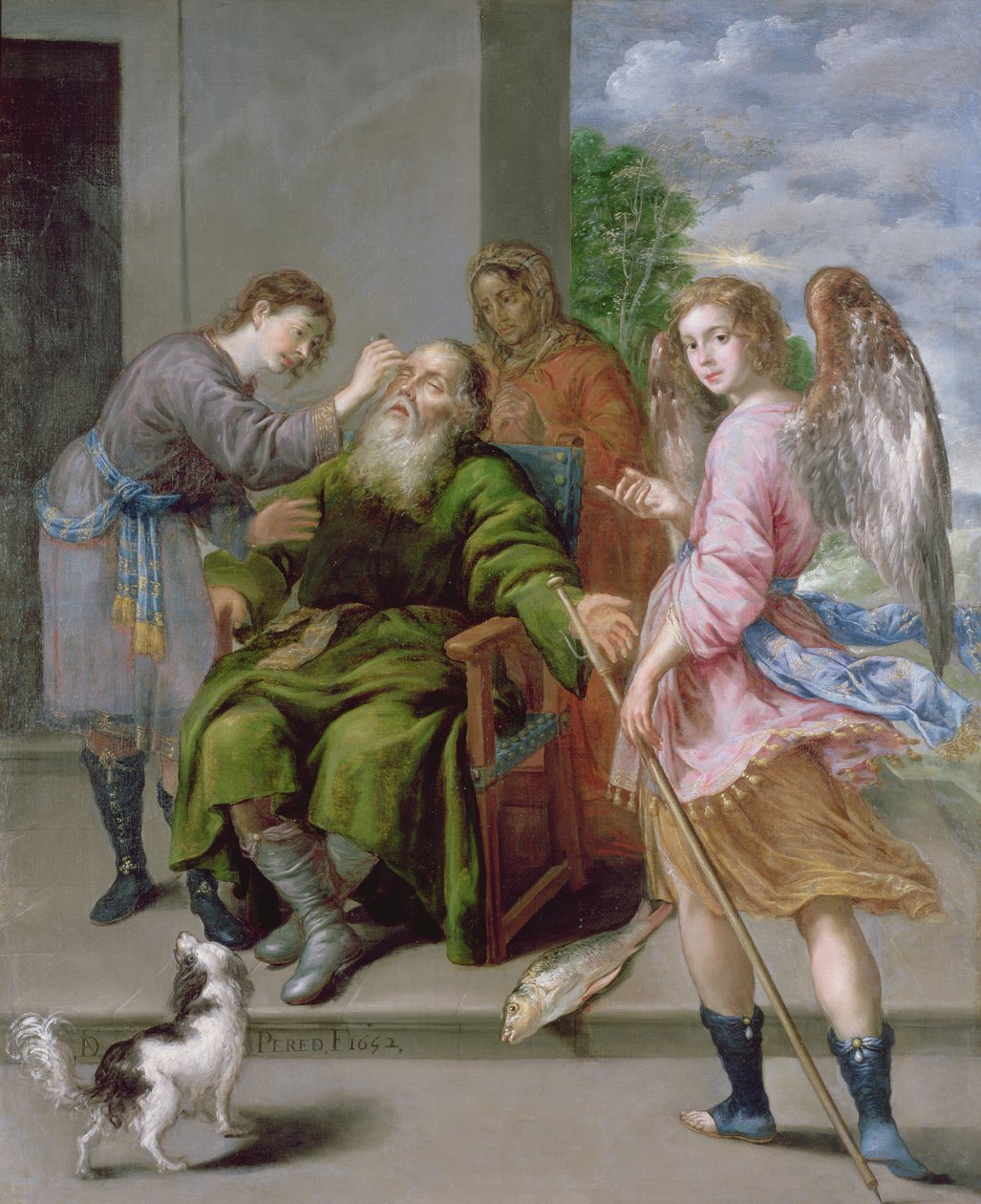 Tobiasz przywracający wzrok swojemu ojcu, 1652 autorstwa Antonio Pereda y Salgado