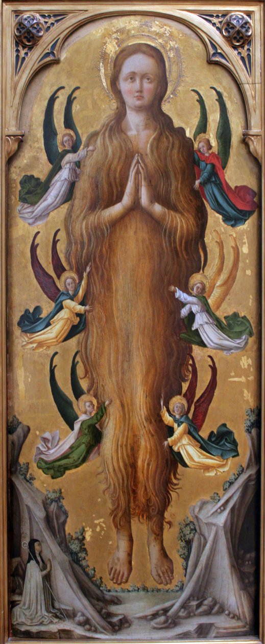 Święta Maria Magdalena, uniesiona przez anioły autorstwa Antonio Vivarini
