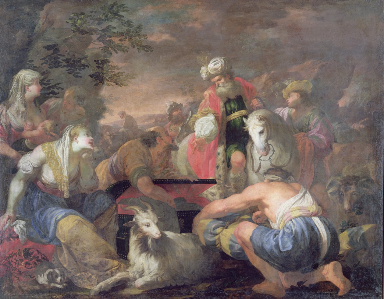 Laban szuka swoich idoli (olej na płótnie) autorstwa Antonio Bellucci