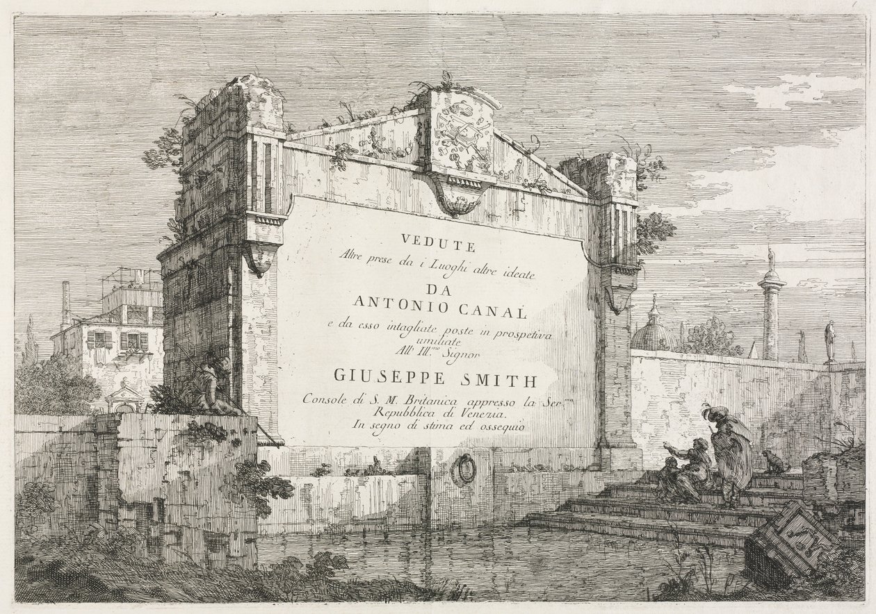 Wyświetlenia: Strona tytułowa, 1735-1746. autorstwa Giovanni Antonio Canal