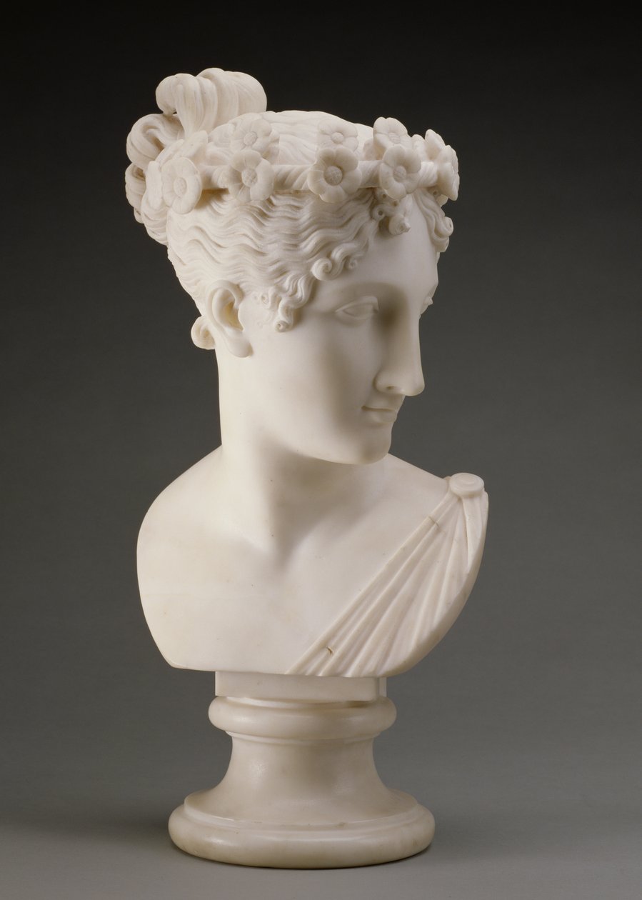 Głowa tancerki, 1820 (marmur) autorstwa Antonio Canova