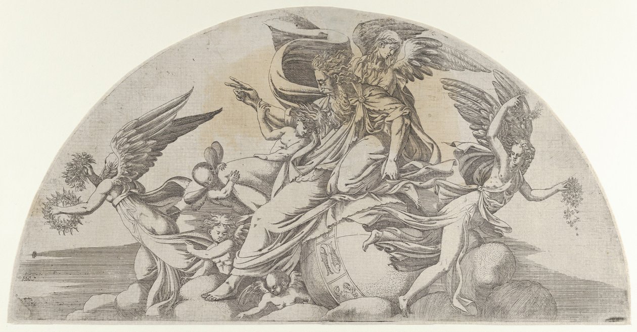 Bóg usadowiony na świecie, 1540-45. autorstwa Antonio Fantuzzi
