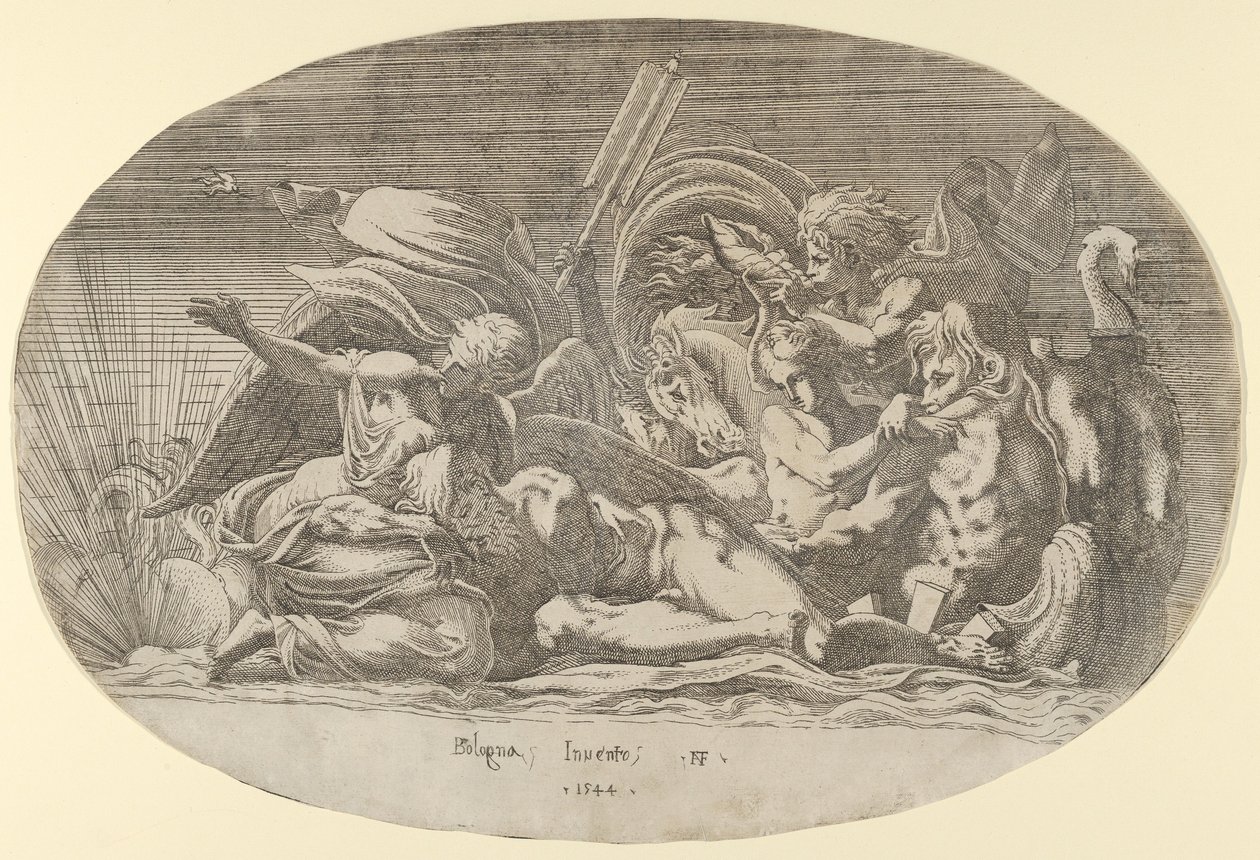 Irys, Neptun i sen, 1544. autorstwa Antonio Fantuzzi