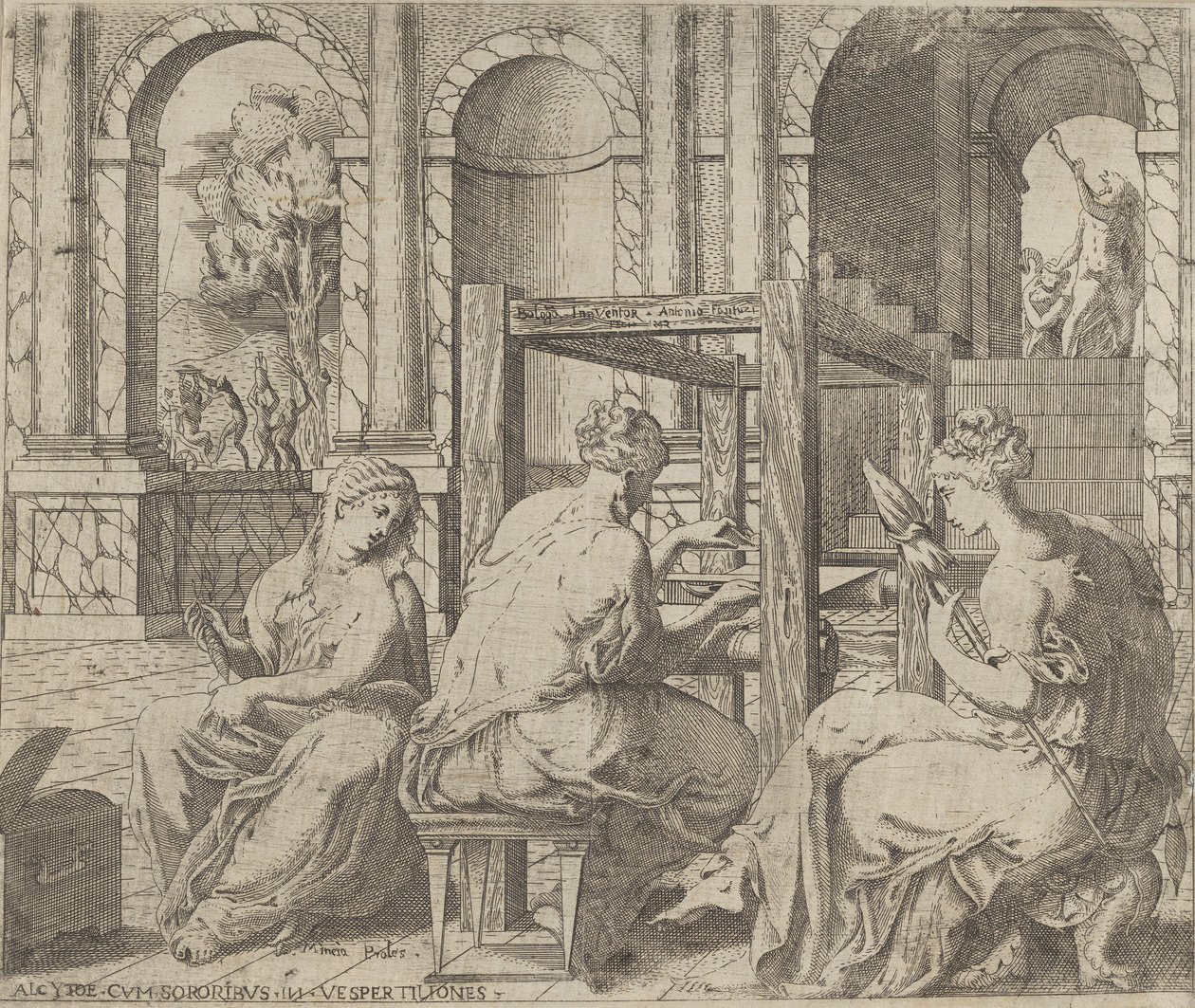 Córki Minyas, 1545. autorstwa Antonio Fantuzzi