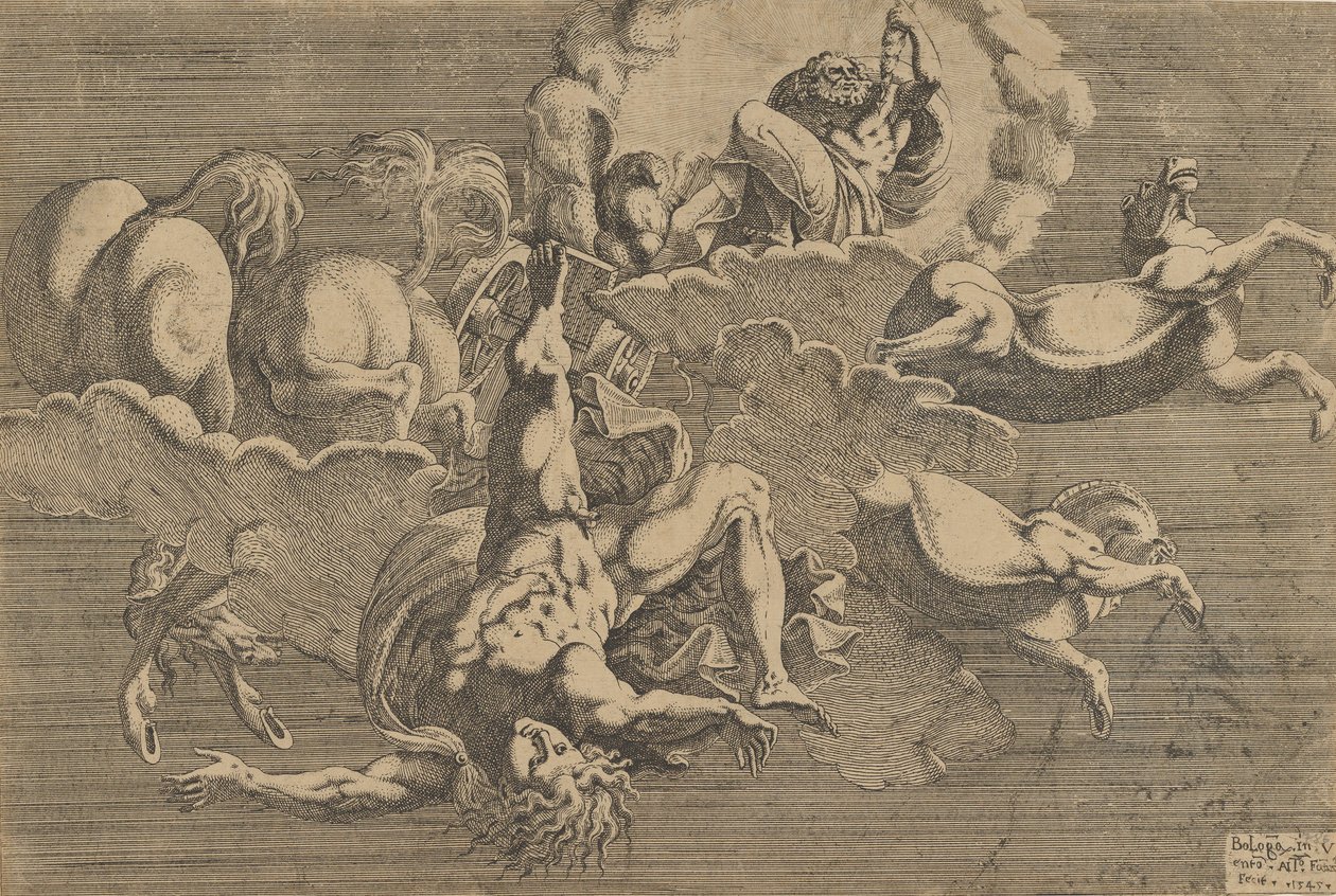 Upadek Faetona, 1545. autorstwa Antonio Fantuzzi