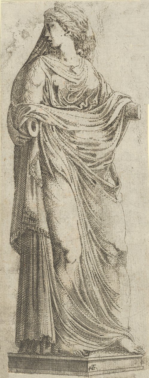 Kobieta zwrócona w prawo, 1540-45. autorstwa Antonio Fantuzzi