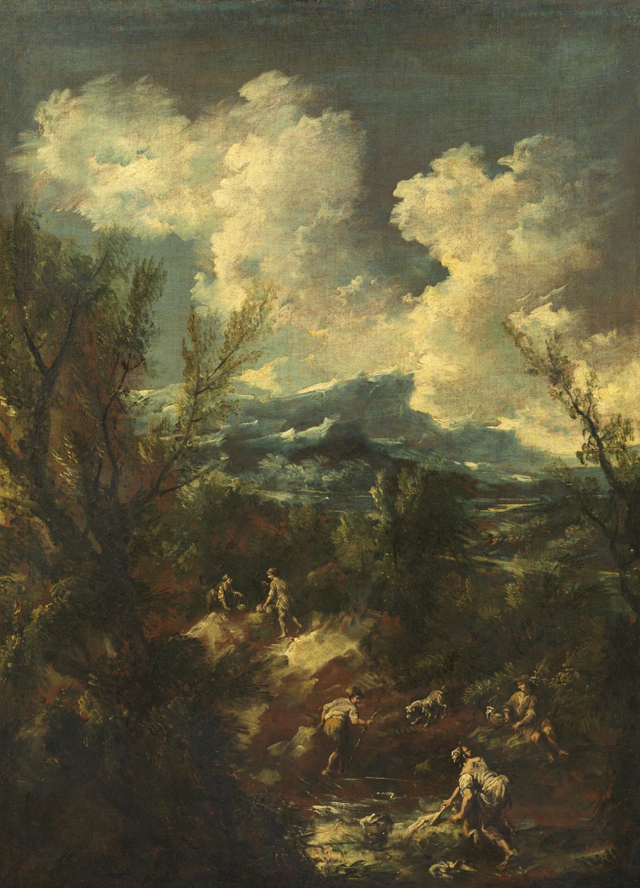 Krajobraz z Praczkami, 1711-35 autorstwa Antonio Francesco Peruzzini