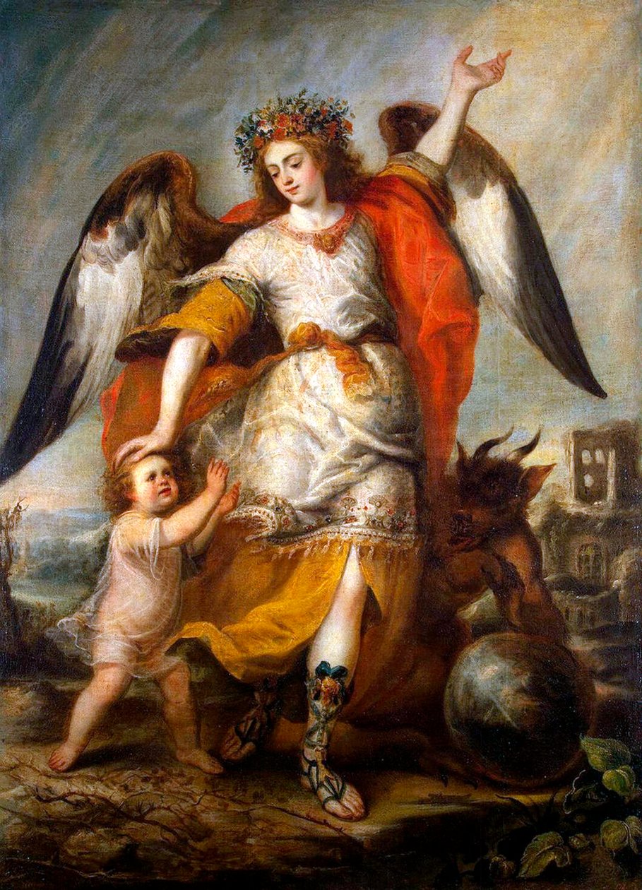 Anioł Stróż”, 1646. autorstwa Antonio Pereda y Salgado de
