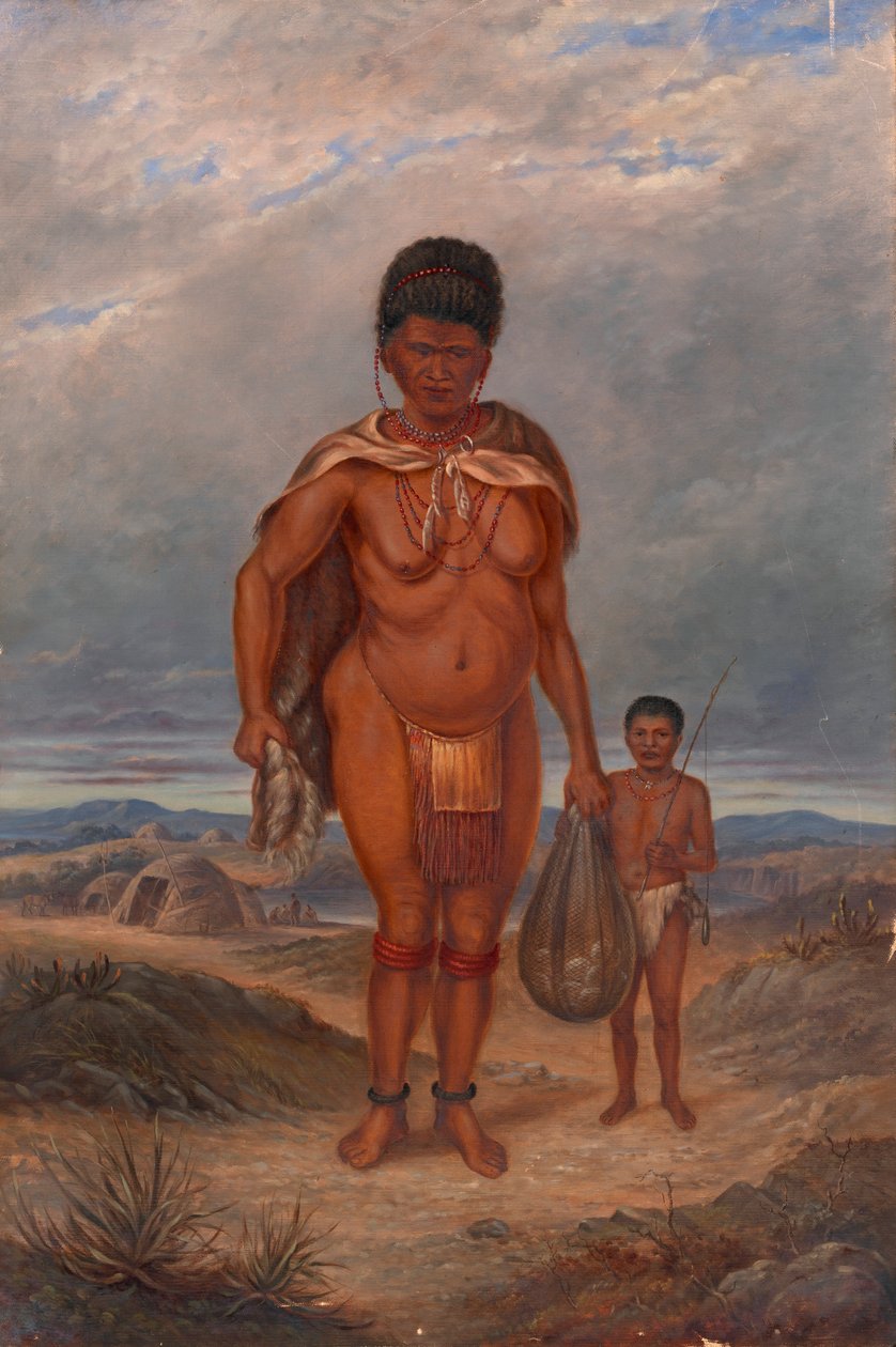 Hottentot Kobieta i Dzieci, ca. 1893. autorstwa Antonio Zeno Shindler