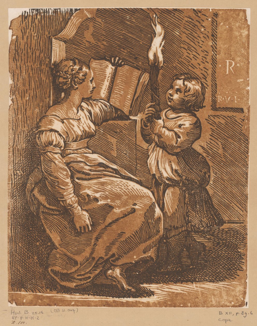 Czytanie Sybilli z dzieckiem autorstwa Antonio da Trento (attributed to)
